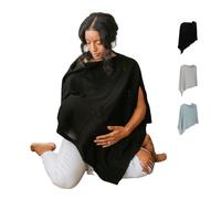 100% Cotton - Breathable Nursing Cover Up for Breastfeeding - Privacy Nursing Covers - Breastfeeding Must Haves - Improved Ponchy by Gold Mamas - Black