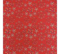 100% Cotton Christmas Fabric Material Sold by The Metre 139cm Wide (Rainbow Snowflake RED - CC344) (Fat Quarter)