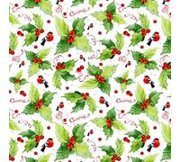 100% Cotton Christmas Fabric Material Sold by The Metre 140cm Wide - Bull Finch - CC484 - Half METRE