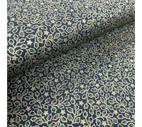 100% Cotton Christmas Fabric, Metallic Mini Holly Leaf Print, 148cm Wide, Various Colours (Green)