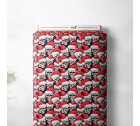 100% Cotton Christmas Xmas Crafty Prints for Children Kids Crafts Quilting Fabric Material | 55" - 140 cm Wide (Per Metre, Santa Skulls)