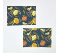 100% Cotton Citrus Placemats, Set of 2