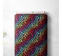 100% Cotton Colours of The Rainbow Multi Printed Design Children Kids Craft Dress Quality Sewing Fabric Material | 55" - 140 cm Wide (Per Metre, Multi Stars)