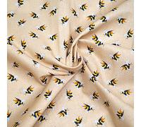 100% Cotton Digital Fabric Bumble Bee Buzzy Bumblebee Insect - Beige 140cm Wide Crafty (Price Per Metre)