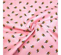 100% Cotton Digital Fabric Bumble Bee Buzzy Bumblebee Insect - Candy Pink 140cm Wide Crafty (Price Per Half Metre)