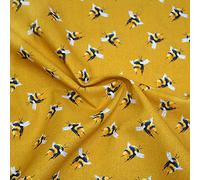 100% Cotton Digital Fabric Bumble Bee Buzzy Bumblebee Insect - Mustard Gold 140cm Wide Crafty (Price Per Metre)