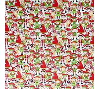 100% Cotton Digital Fabric Oh Sew Christmas Elf Elves Santa Xmas 140cm Wide (Sold Per Half Metre)