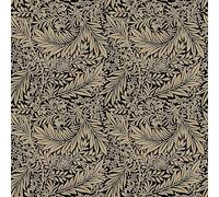 100% Cotton Digital Fabric William Morris Larkspur Leaves Floral Flower (Sold Per Half Metre) (Ebony)