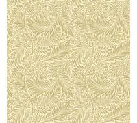 100% Cotton Digital Fabric William Morris Larkspur Leaves Floral Flower (Sold Per Half Metre) (Linen)