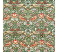 100% Cotton Digital Fabric William Morris Strawberry Thief (Sold Per Half Metre) (Sage)
