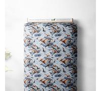 100% Cotton Dino World Dinosaurs Printed Novelty Design Children Kids Craft Dress Quality Sewing Fabric Material | 55" - 140 cm Wide (Per Metre, Blue)