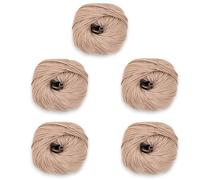 100% Cotton Double Knitting Yarn - Soft, Matte Finish - Lightweight & Breathable - Ideal for Garments, Baby & Accessories - 5 x 50g Balls - Simply Cotton DK 163 Husk