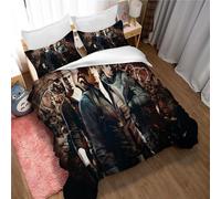 100% Cotton Duvet Cover Double Kids Resident Evil Bedding Set Printed Quilt Cover Set White And Blue All Season Bedding Set (200x200cm(Double),Resident Evil 05)