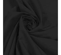 100% Cotton Fabric 112cm Wide Plain Cambric Poplin (Black, 2 Meter)
