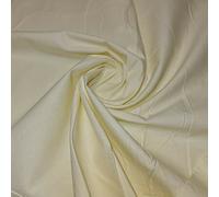 100% Cotton Fabric 112cm Wide Plain Cambric Poplin (Cream, 2 Meter)