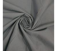100% Cotton Fabric 112cm Wide Plain Cambric Poplin (Grey, 2 Meter)