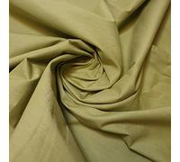 100% Cotton Fabric 112cm Wide Plain Cambric Poplin Material Craft Dress Quilt Patchwork Fabric (Olive, 1 Meter)