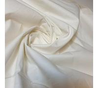 100% Cotton Fabric 112cm Wide Plain Cambric Poplin (Off White, 1 Meter)