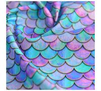 100% Cotton Fabric Gradient Mermaid Scales Printed Fishscale Geometric Decorative Fabric for Sewing DIY Crafts, Costume, Dress, Decor,130cm 51'' Wide(Size:1.3x1m,Color:colorful)
