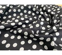 100% Cotton Fabric ~ Metallic Silver Polka Dot Spots on Black ~ Cotton Craft Fabric Material (JLC0227BLACK/SIL)