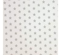 100% Cotton Fabric Small Stars Star on White Background 140cm Wide Crafty - Silver 140cm Wide Crafty (Price Per Half Metre)