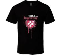 100% Cotton First Juggernog Coll of Duty Zombies Video Gome Mens T Shirt Black
