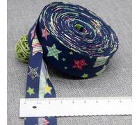 100% Cotton Floral Bias Binding Tape 25mm Patterned Bunting Tape Wide 47 Colors 1 inch (Christmas Navy Blue, 5 metre)