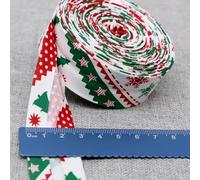 100% Cotton Floral Bias Binding Tape 25mm Patterned Bunting Tape Wide 47 Colors 1 inch (Christmas Red, 10 metre)