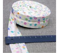 100% Cotton Floral Bias Binding Tape 25mm Patterned Bunting Tape Wide 47 Colors 1 inch (Colour Polka Dot, 10 metre)