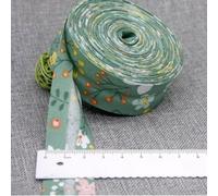 100% Cotton Floral Bias Binding Tape 25mm Patterned Bunting Tape Wide 47 Colors 1 inch (Floral Sage Green, 5 metre)