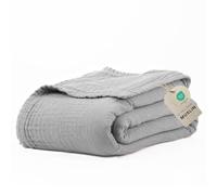 100% Cotton Gauze 50"X70" Large Throw 4 Layered Blanket- Scottish Grey | Premium Muslin Blanket for Couch,Bed,Living,Summer Lightweight, All Seasons Blankets & Throws, Boho,Travel & Skin Friendly