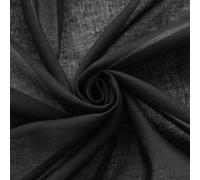 100% Cotton Gauze Muslin Fabric Voile Curtains Fine Cheese Cloth Linen Look Event Wedding Lining Textile - 162 cm Wide - Black (Sold by The METRE)