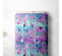 100% Cotton Geo Glitz Glamour Novelty Printed Design Quilting Kids Craft Dress Quality Sewing Premium Fabric Material | 55" - 140 cm Wide (per Half Metre, Glamour)