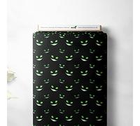 100% Cotton Halloween Spooky Design Children Kids Craft Quality Fabric Material | 55" - 140 cm Wide (Per Half Metre, Cheshire Cat Green)