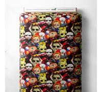 100% Cotton Halloween Spooky Scary Printed Design Quilting Craft Dress Quality Sewing Fabric Material | 55" - 140 cm Wide (per Half Metre, with Friends Like These)