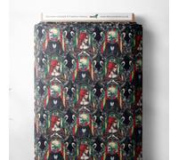 100% Cotton Halloween Spooky Scary Printed Design Quilting Craft Dress Quality Sewing Fabric Material | 55" - 140 cm Wide (per Metre, Love Hurts)