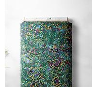 100% Cotton Hand Dyed Indian Bali Batik Printed Asteroid Belt Design Quilting Craft Dress Quality Sewing Fabric Material | 44" - 114 cm Wide (per Half Metre, Bottle Green)