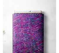 100% Cotton Hand Dyed Indian Bali Batik Printed Meridian Design Quilting Craft Dress Quality Sewing Fabric Material | 44" - 114 cm Wide (per Half Metre, Purple)