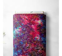 100% Cotton Hand Dyed Indian Bali Batik Printed Meridian Design Quilting Craft Dress Quality Sewing Fabric Material | 44" - 114 cm Wide (per Half Metre, Multicolour)