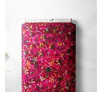 100% Cotton Hand Dyed Indian Bali Batik Printed Sunflower Design Quilting Craft Dress Quality Sewing Fabric Material | 44" - 114 cm Wide (per Fat Quarter, Cerise Pink)