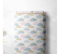 100% Cotton Harmony Nature Animals Design Children Kids Craft Fabric Material | 55" - 140 cm Wide (Per Half Metre, Cloud)