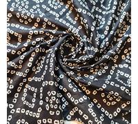 100% Cotton Indian Buddha Rajasthan Suzani Rangoli Boho Print Banjara Fabric 44" (Black)