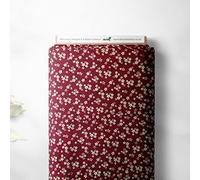 100% Cotton Isumi Japanese Rolling Floral Design Oriental Metallic Foil Quality Sewing Upholstery Furnishing Fabric Material | 57" - 147 cm Wide (per Half Metre, Flower Hill Maroon)