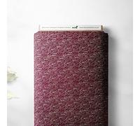 100% Cotton Isumi Japanese Rolling Floral Design Oriental Metallic Foil Quality Sewing Upholstery Furnishing Fabric Material | 57" - 147 cm Wide (per Fat Quarter, Clouds Maroon)