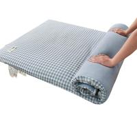 100% Cotton Japanese Futon 5cm Thick Soft Mattress Washable Cover Foldable Single & Double for Beds Guests Camping & Sofas (Blue 100 x 200 cm)