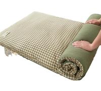 100% Cotton Japanese Futon Mattress 5cm Thick Soft Foldable Bedding with Washable Cover Twin/Full Size for Beds Guests Camping and Sofas (Green 200 x 220 cm)