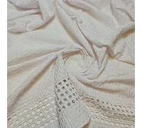 100% Cotton Lawn All Over Border Broderie Anglaise Embroidered Dress Craft Fabric Material 45" - 112 cm Wide Sold As Pre - Cut Lengths (J) (White)