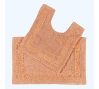 100% Cotton Luxury Reversible 2-Pc Bath & Pedestal Mat Set Thick, Soft, Non-Slip