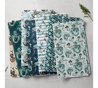 100% Cotton Merboys Dragon Pirates Nautical Children Kids Craft Fabric Material | 55'' - 140 cm Wide (Per Half Metre, Anchor)