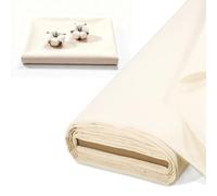 100% Cotton Muslin Fabric Medium Weight Linen Fabric by The Yard 63 inch x 2,5,10 Yards Unbleached Muslin Linen Fabric Material for Sewing Material Apparel Cloth (2 Yards)